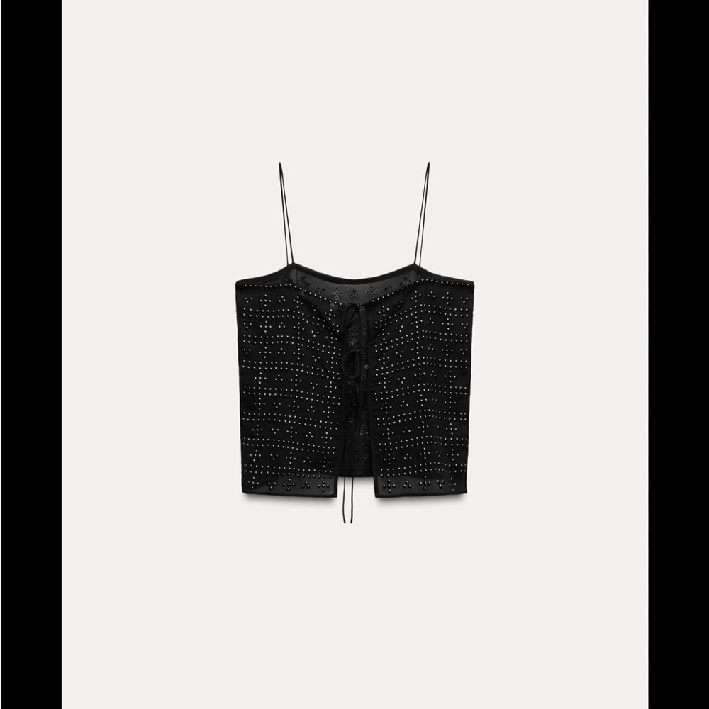 Zara Black Studded Camisole Top